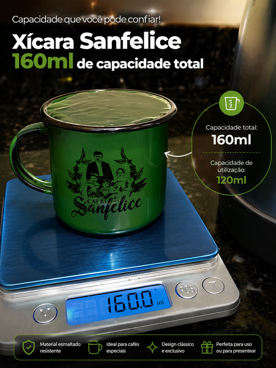 XÍCARA SANFELICE ESMALTADA 160ML
