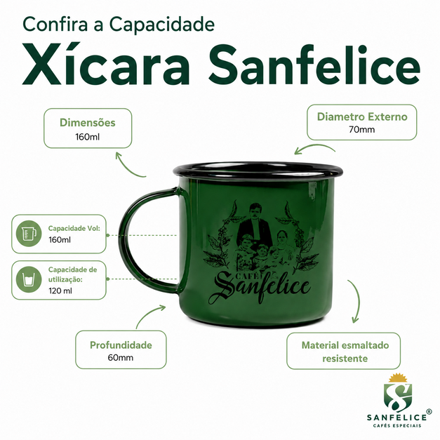 XÍCARA SANFELICE ESMALTADA 160ML