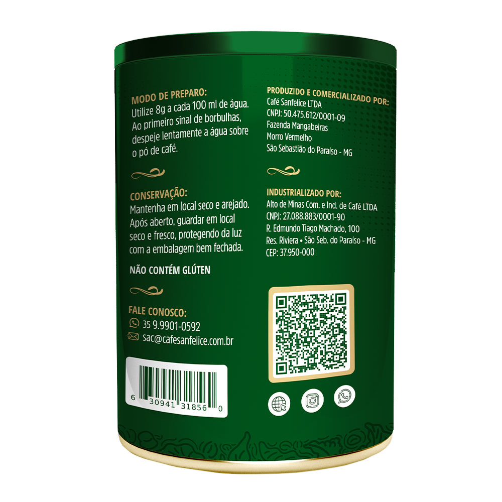 CAFÉ ESPECIAL LATA SANFELICE GRÃOS 250G