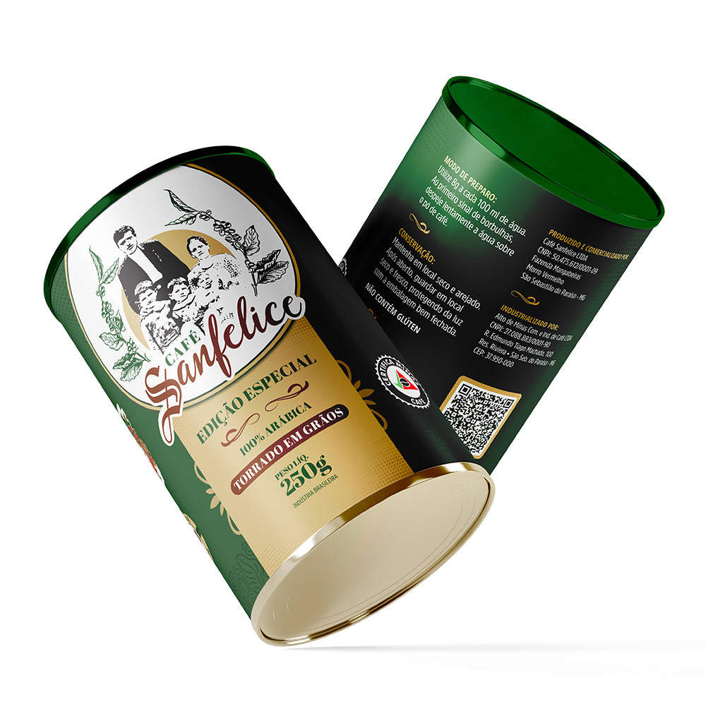 CAFÉ ESPECIAL LATA SANFELICE GRÃOS 250G