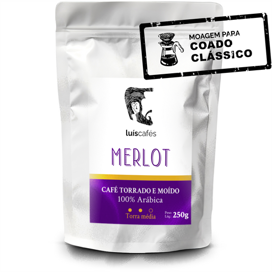 Café Especial Merlot Torrado e Moído 250g Moagem Fina média moído para Coado