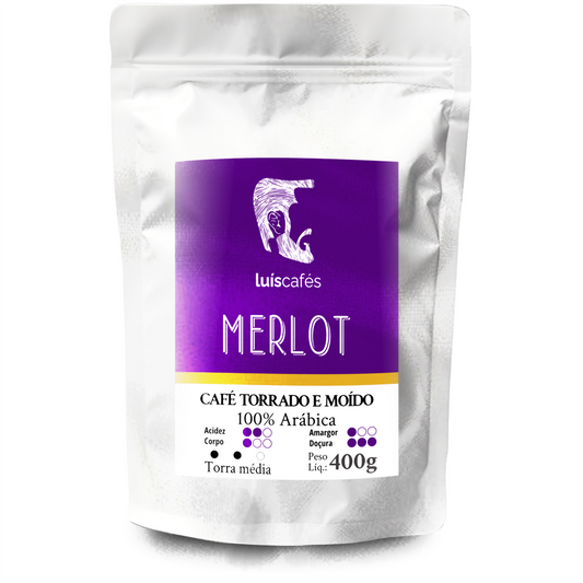 Café Especial Merlot Torrado e Moído 400g Moagem Média moído para Italiana e Moka