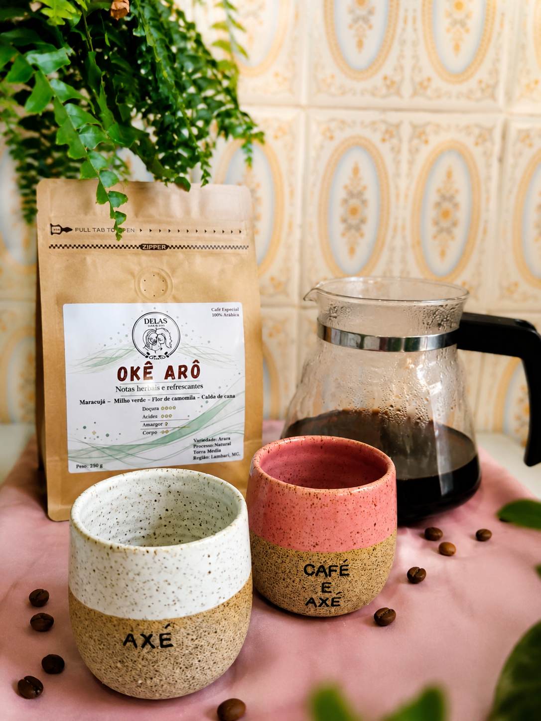 Copo de Cerâmica Rosa 150ml DELAS CAFÉ E AXÉ