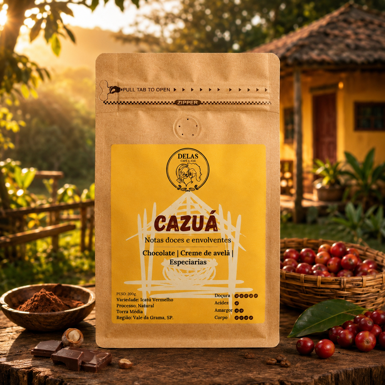 Café Especial CAZUÁ 200g DELAS CAFÉ E AXÉ grão