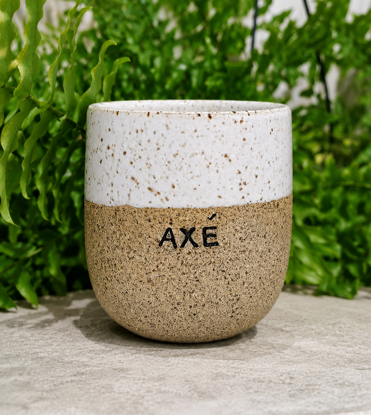Copo de Cerâmica Branca Axé 150ml DELAS CAFÉ E AXÉ