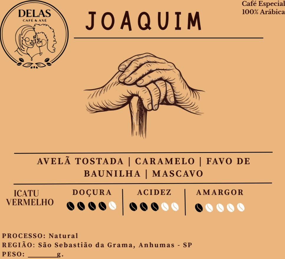 Café Especial JOAQUIM Delas Café e Axé em grãos