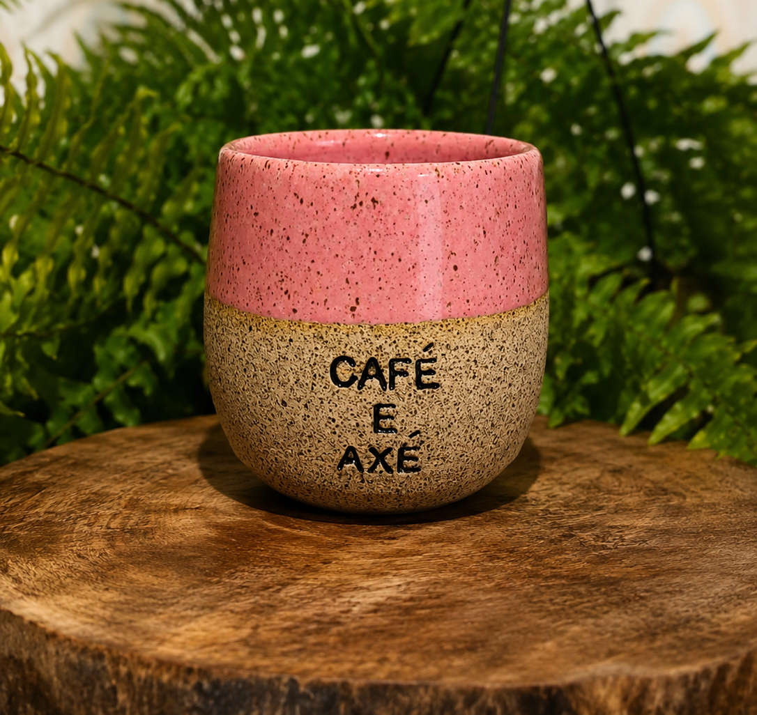 Copo de Cerâmica Rosa 150ml DELAS CAFÉ E AXÉ