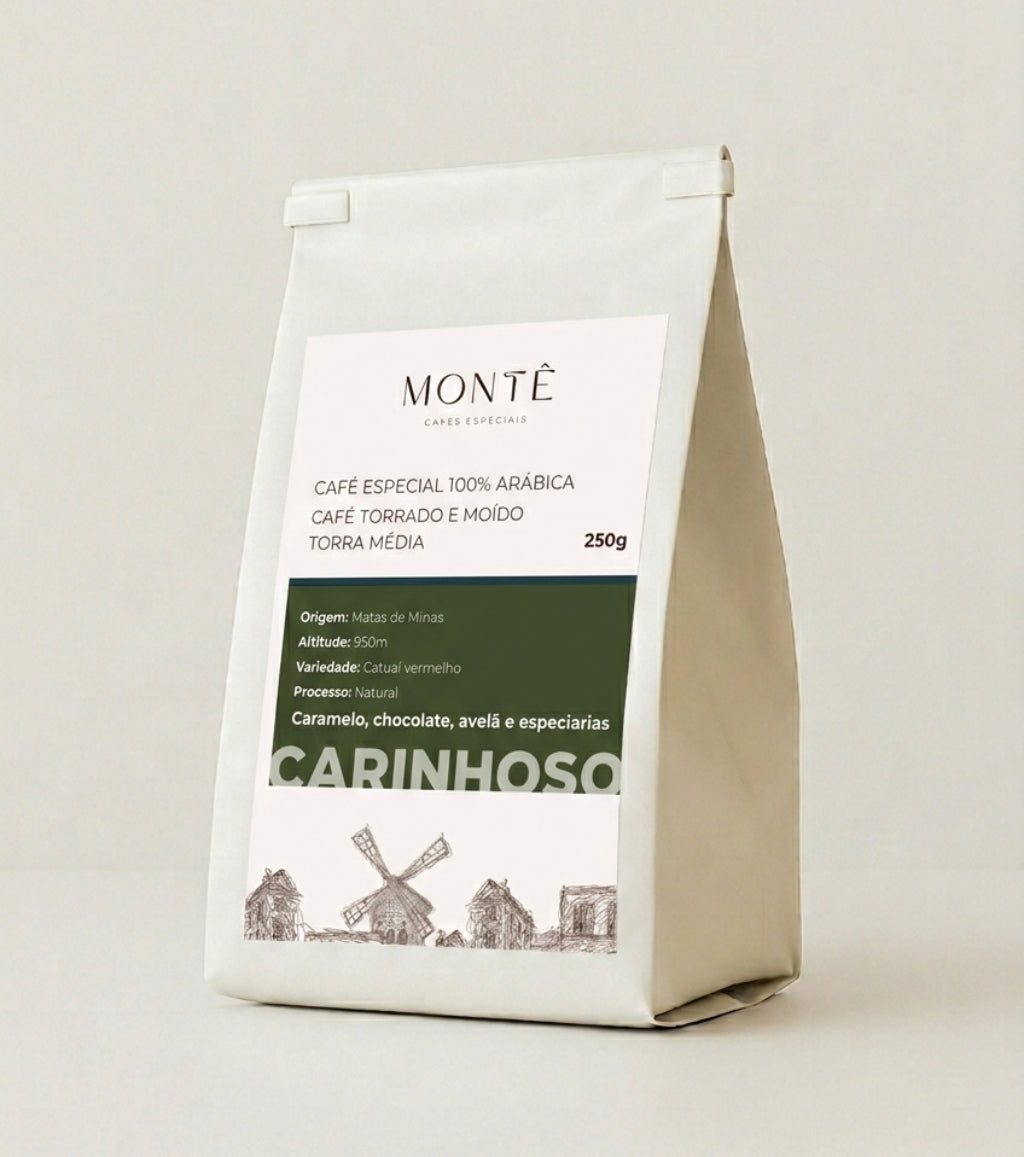 Café Especial Em Grãos Torra Média 100% Arábica | Carinhoso 250g