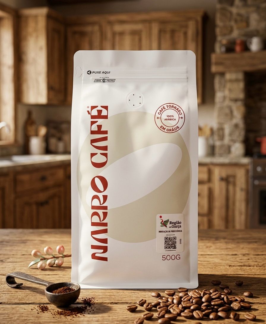 CAFÉ TORRADO EM GRÃOS 100% ARÁBICA NARRO CAFÉ 500G