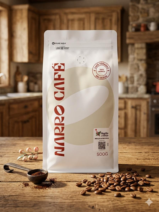 CAFÉ TORRADO EM GRÃOS 100% ARÁBICA NARRO CAFÉ 500G