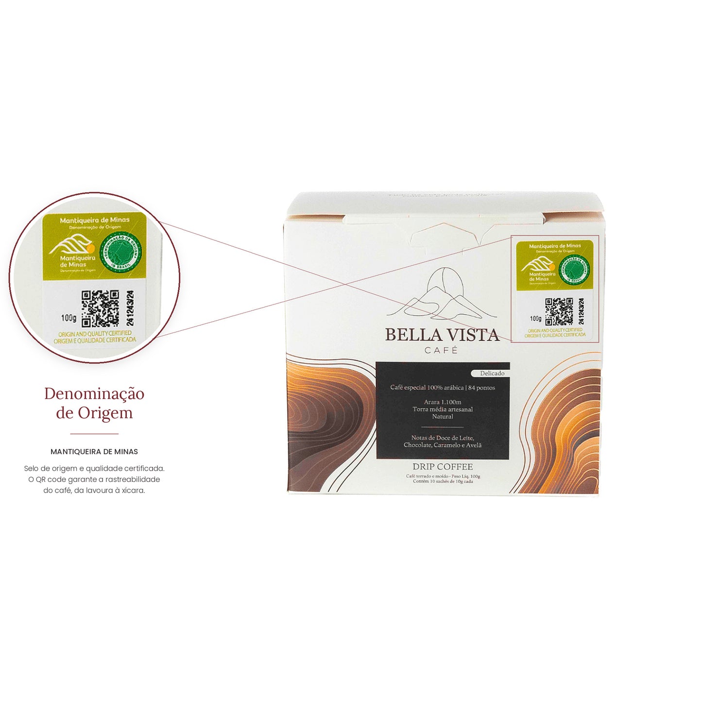 Drip Coffee Delicado  Caixa com 100g e 10 unidades