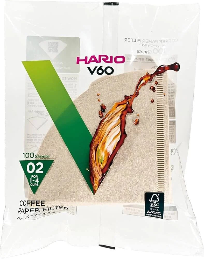 Filtros de Papel Hario V60 Tamanho 02 (Natural)