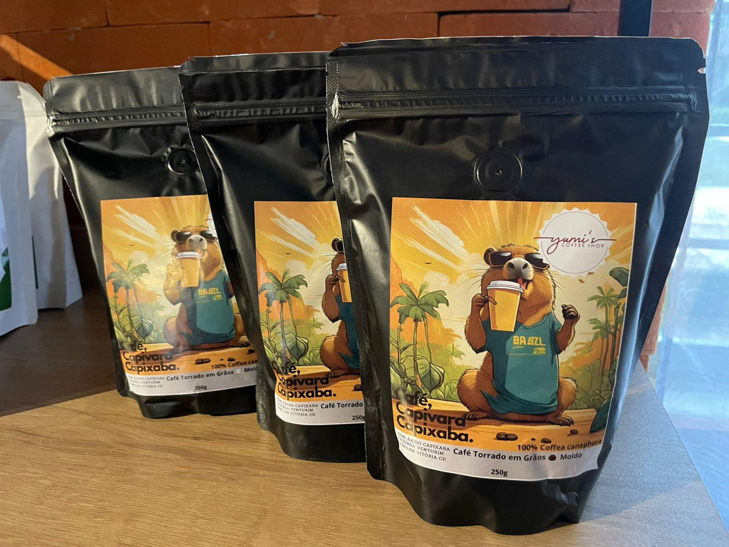 Kit Café Capivara Capixaba Yumi's Conilon ( 3x 250g ) Grãos
