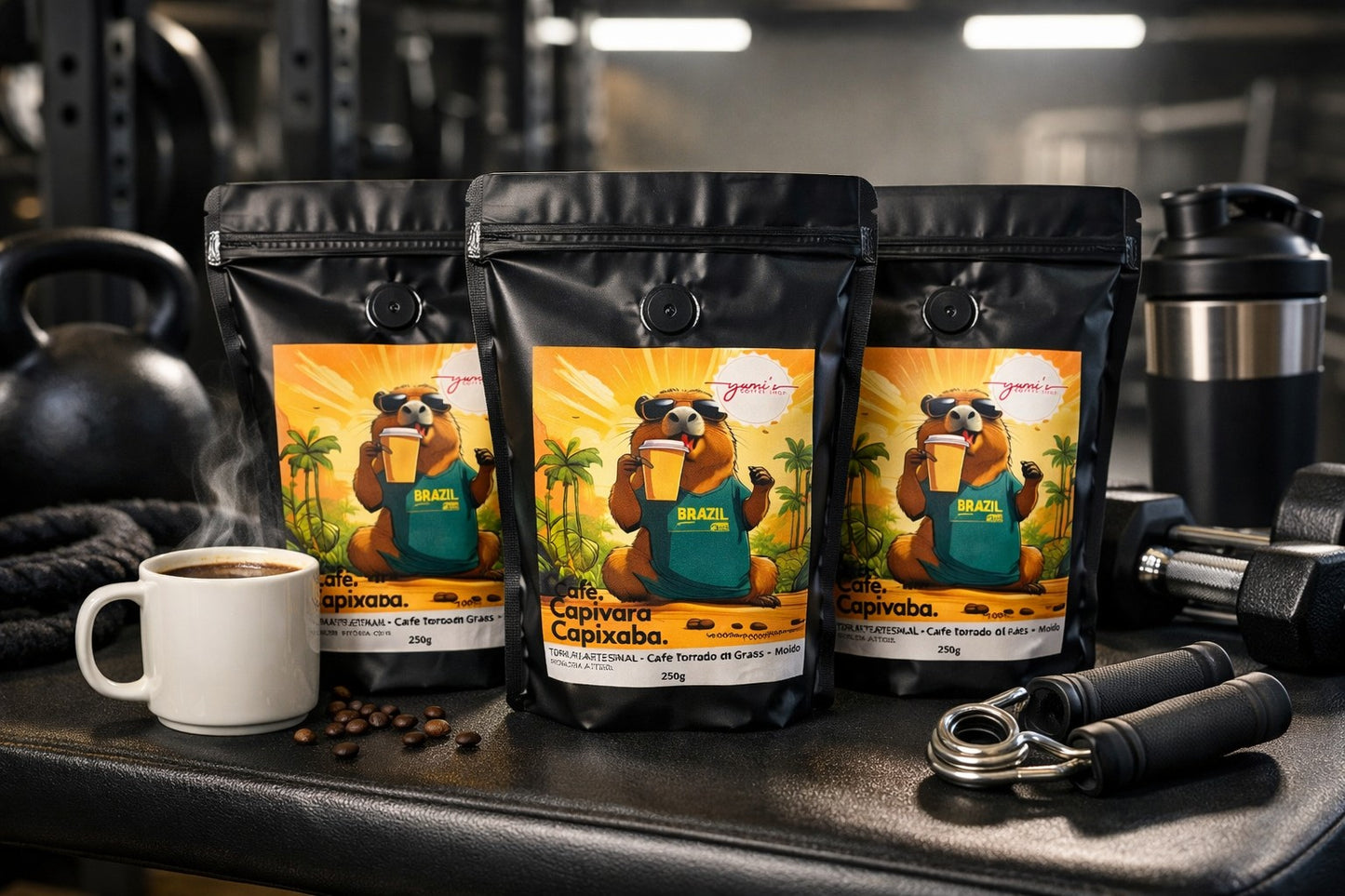 Kit Café Capivara Capixaba Yumi's Conilon ( 3x 250g ) Grãos