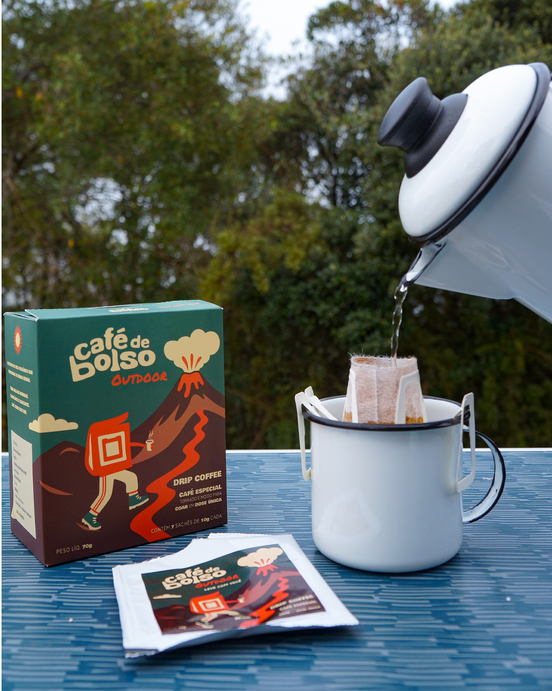 Café Especial Região Vulcânica Café de Bolso Outdoor Drip coffee caixa com 7 unidades de 10g cada