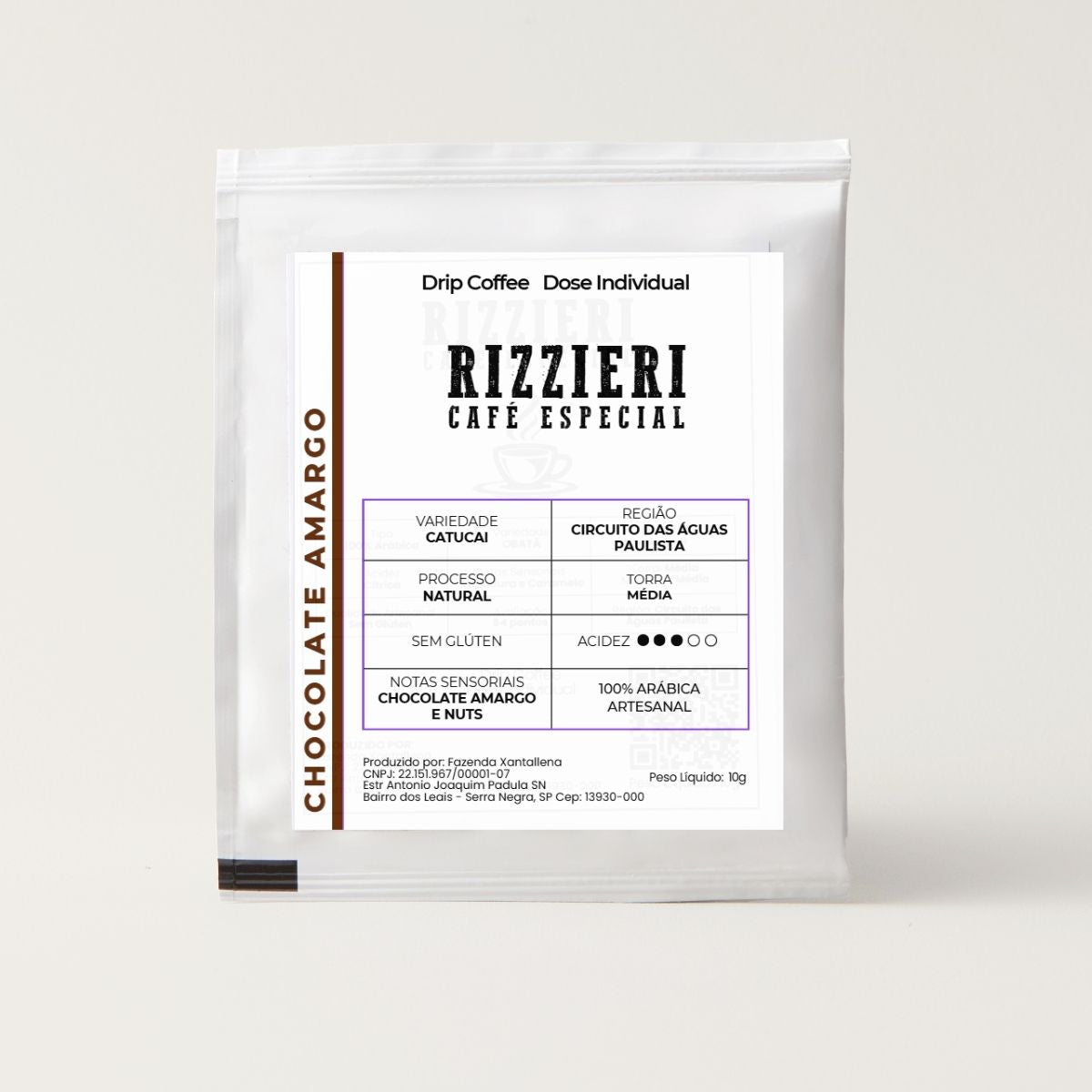 Café Catucai Dripp Coffe 10un Chocolate Amargo Rizzieri Café
