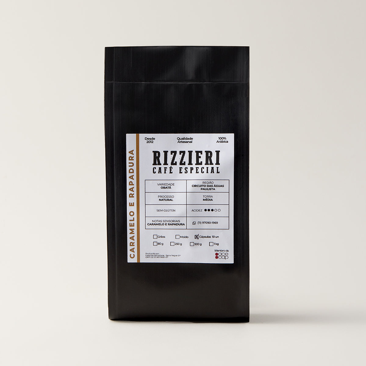 Café Obatã em Cápsulas 10un Caramelo e Rapadura Rizzieri Café