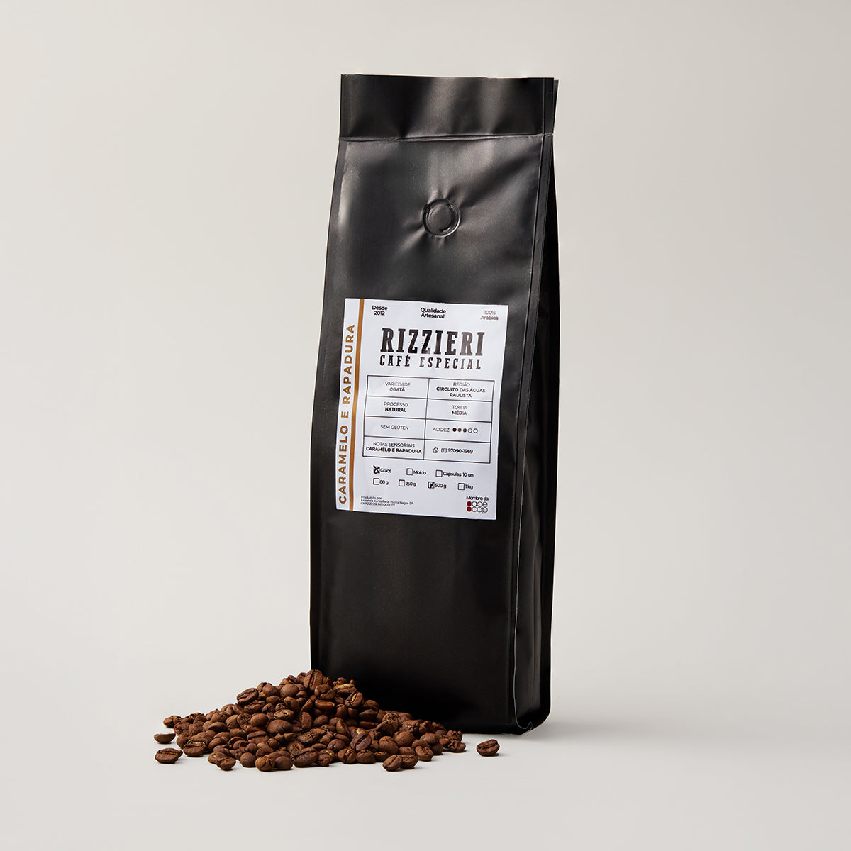 Café Obatã em Grãos 500g Caramelo e Rapadura Rizzieri Café