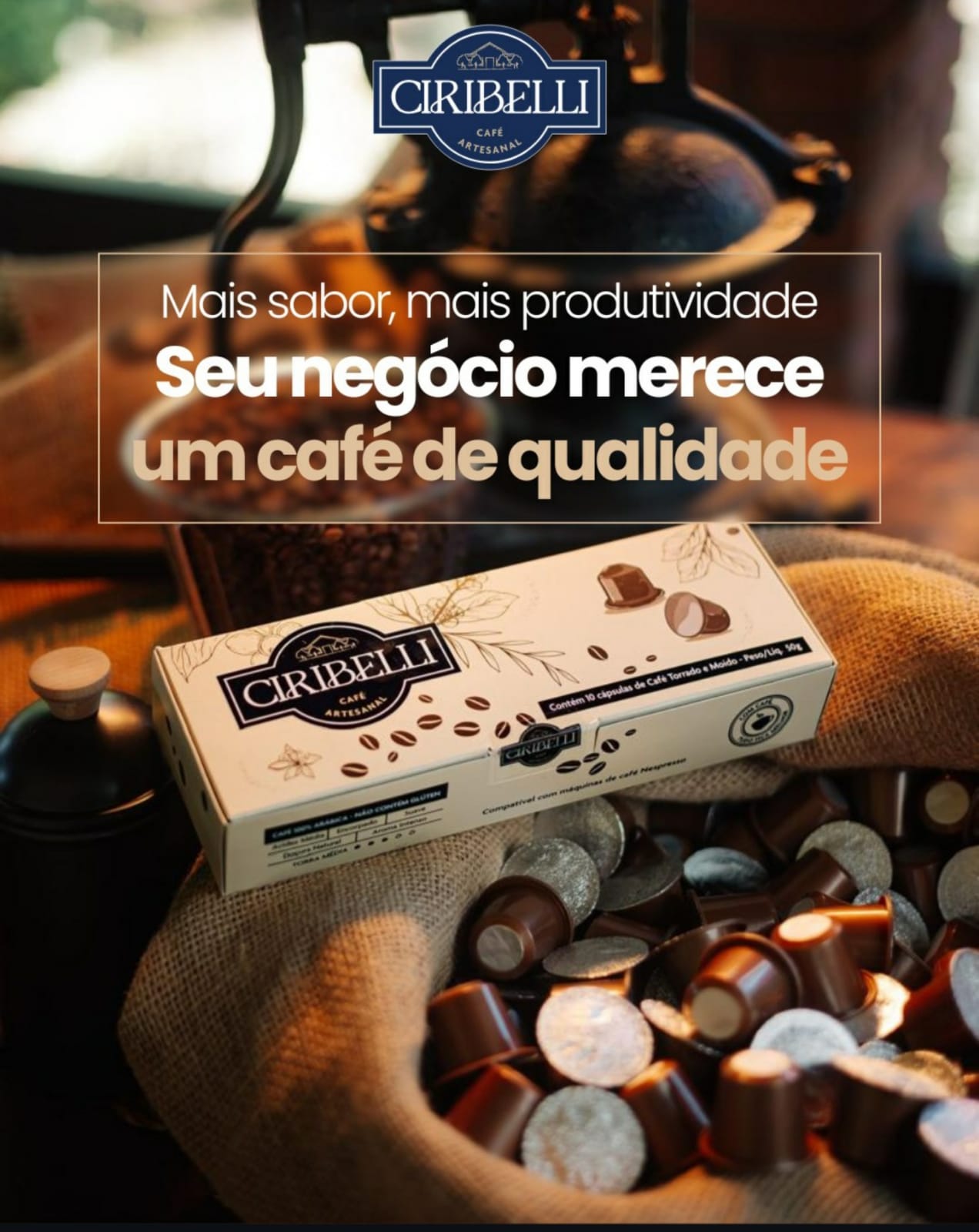 Cápsulas de Café Ciribelli Especial com 10 un  Compatível Maq Nespresso