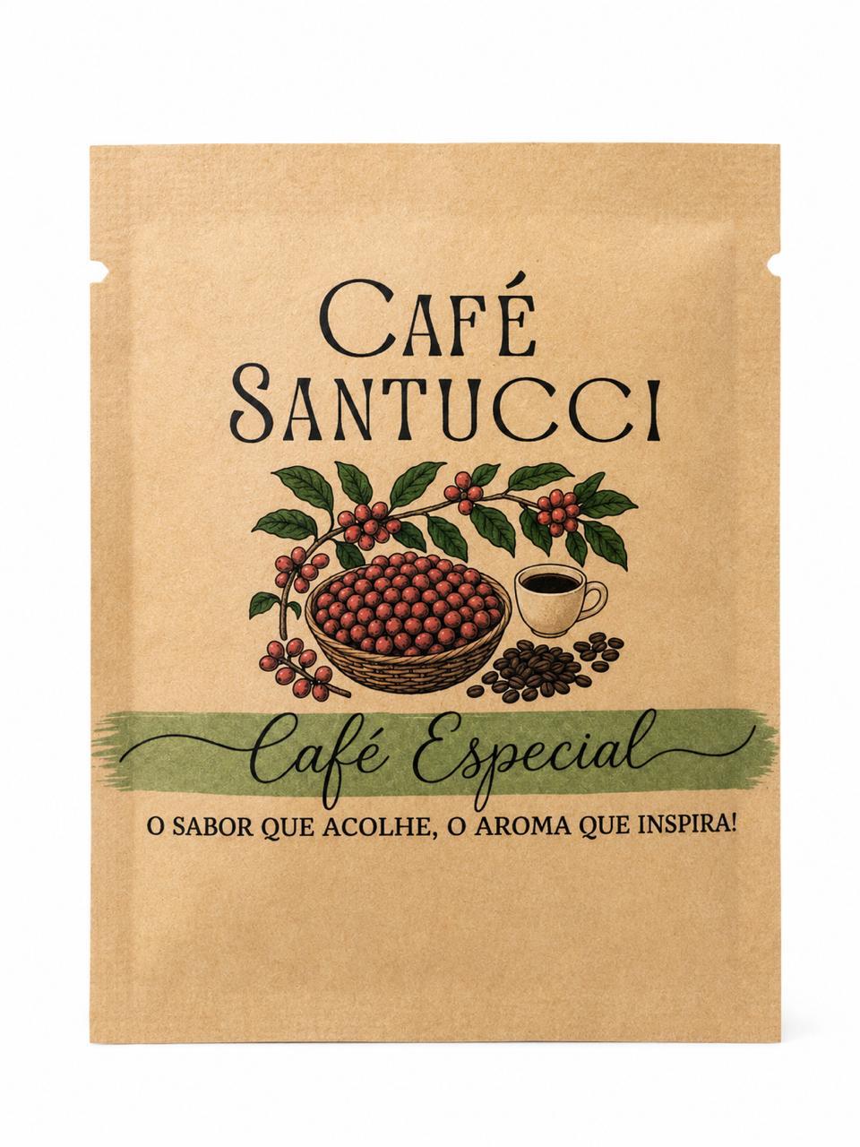 Café drip coffe especial mel e caramelo 1 unidade 100% arábica alta mogiana torra média clara Café Santucci
