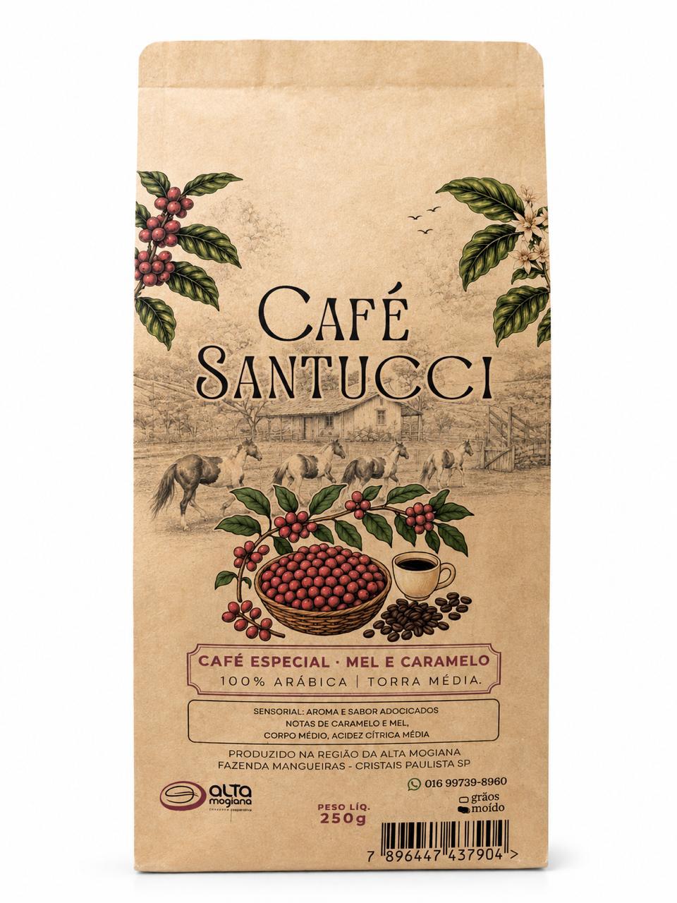 Café especial mel e caramelo torra média Café Santucci