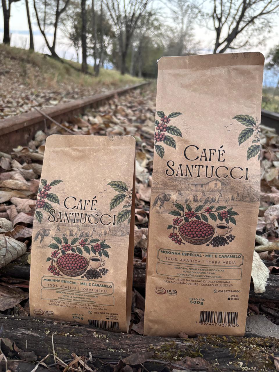 Café moca mokinha especial artesanal torra média mel e caramelo100% arábica alta mogiana grão e moído Café Santucci