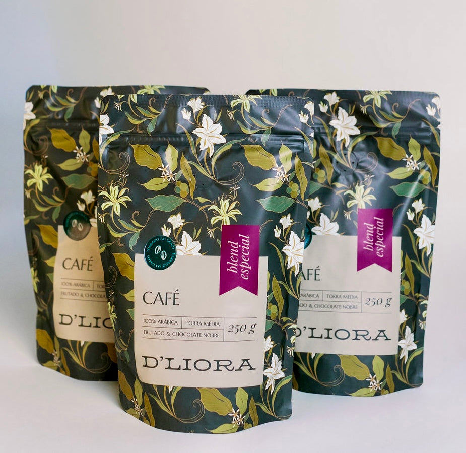 Kit 3x cafés em grãos 250g linha origem blend especial D'Liora Cafés