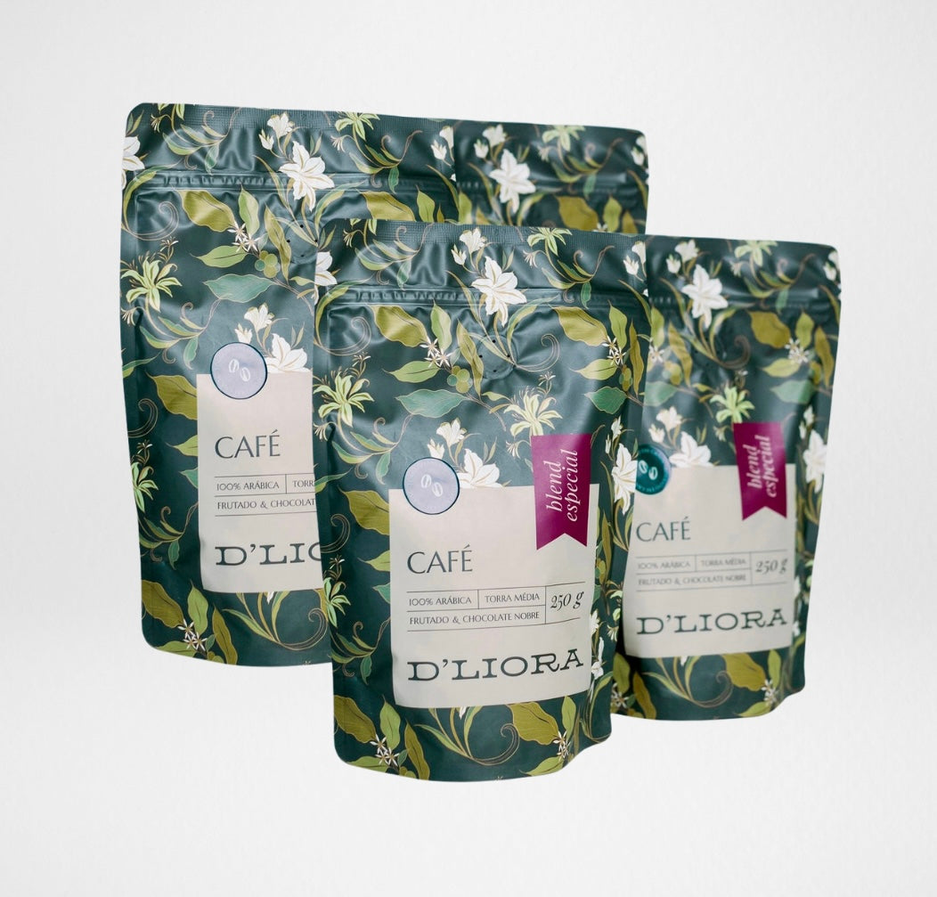 Kit 4 cafés moídos 250g linha origem blend especial D'Liora Cafés