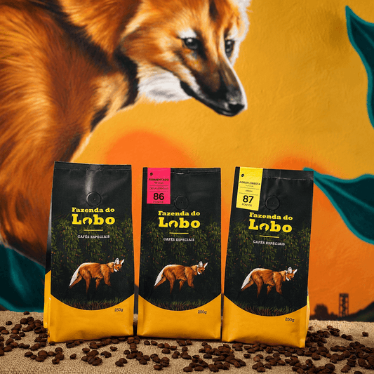 Kit 3em1 250g Café Especial 250g 3un 100% Arábica Fazenda do Lobo