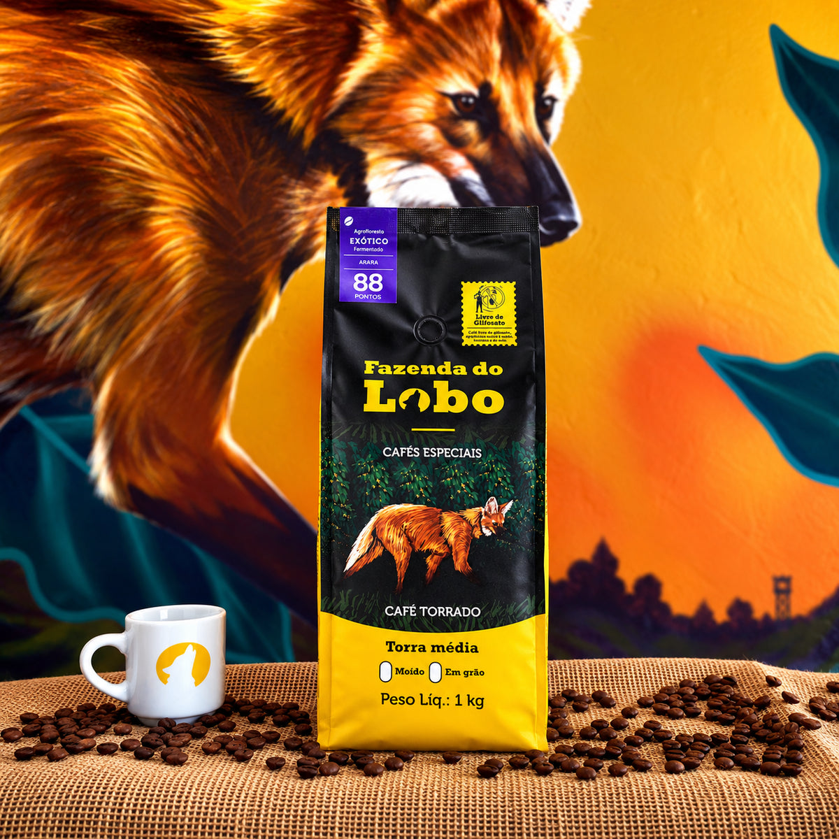Café Especial 88Pts Exótico 1kg 100% Arábica Fazenda do Lobo