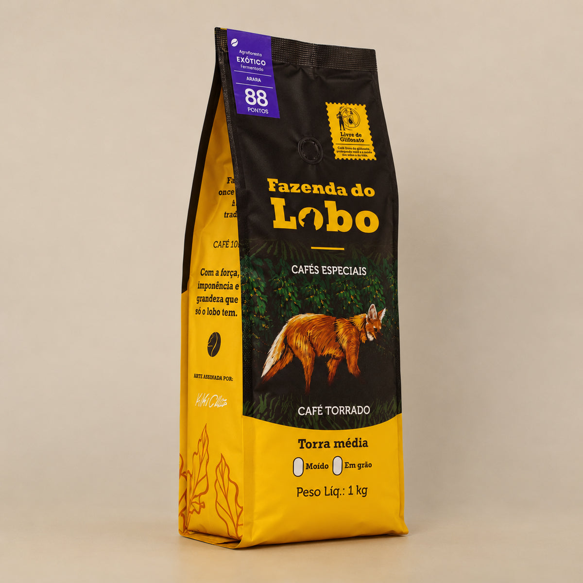 Café Especial 88Pts Exótico 1kg 100% Arábica Fazenda do Lobo