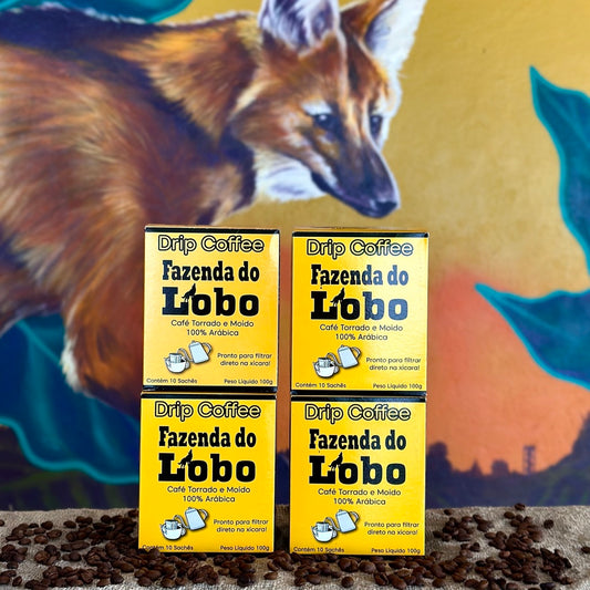 Kit 4un Drip Coffee Café Especial 10 Sachês 100% Arábica Fazenda do Lobo