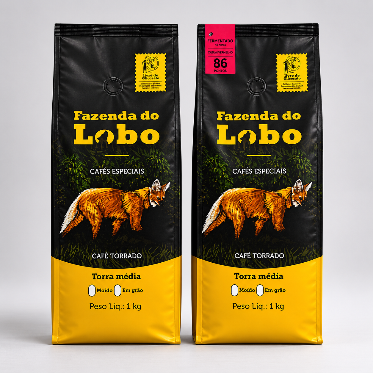Kit 1kg Café Especial 1kg 84Pts e 86Pts 100% Arábica Fazenda do Lobo
