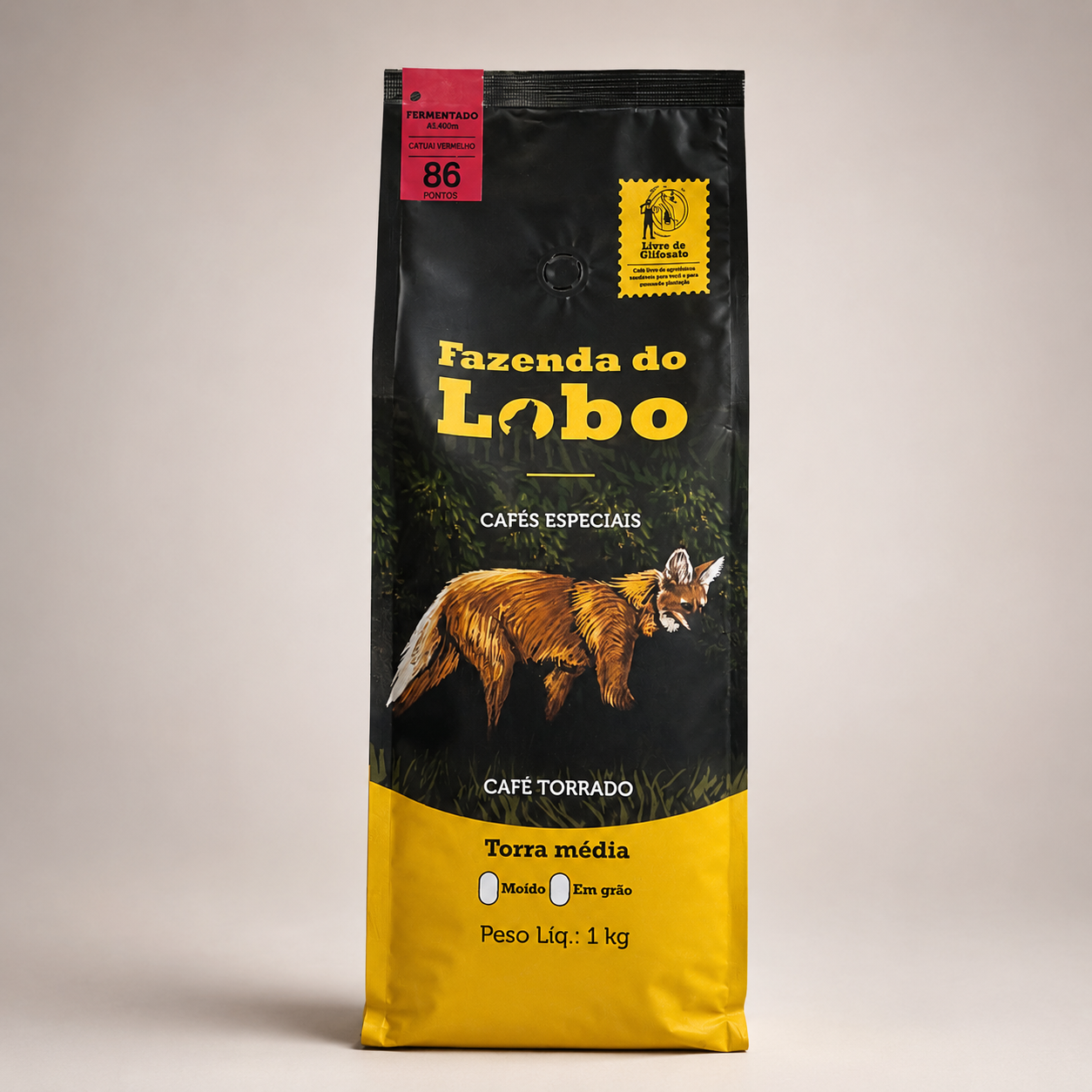 Café Especial 86Pts Fermentado 1kg 100% Arábica Fazenda do Lobo
