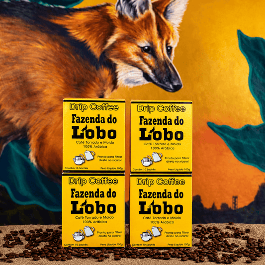 Kit 4un Drip Coffee Café Especial 10 Sachês 100% Arábica Fazenda do Lobo