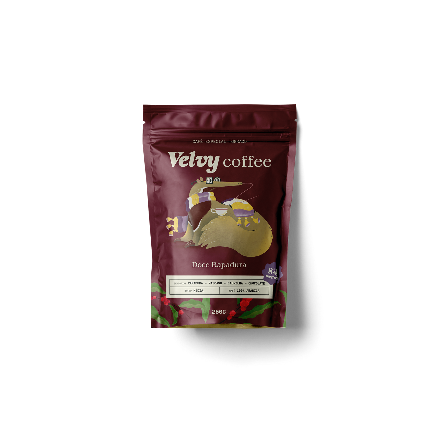 Café Velvy Coffee Doce Rapadura 250g em grãos
