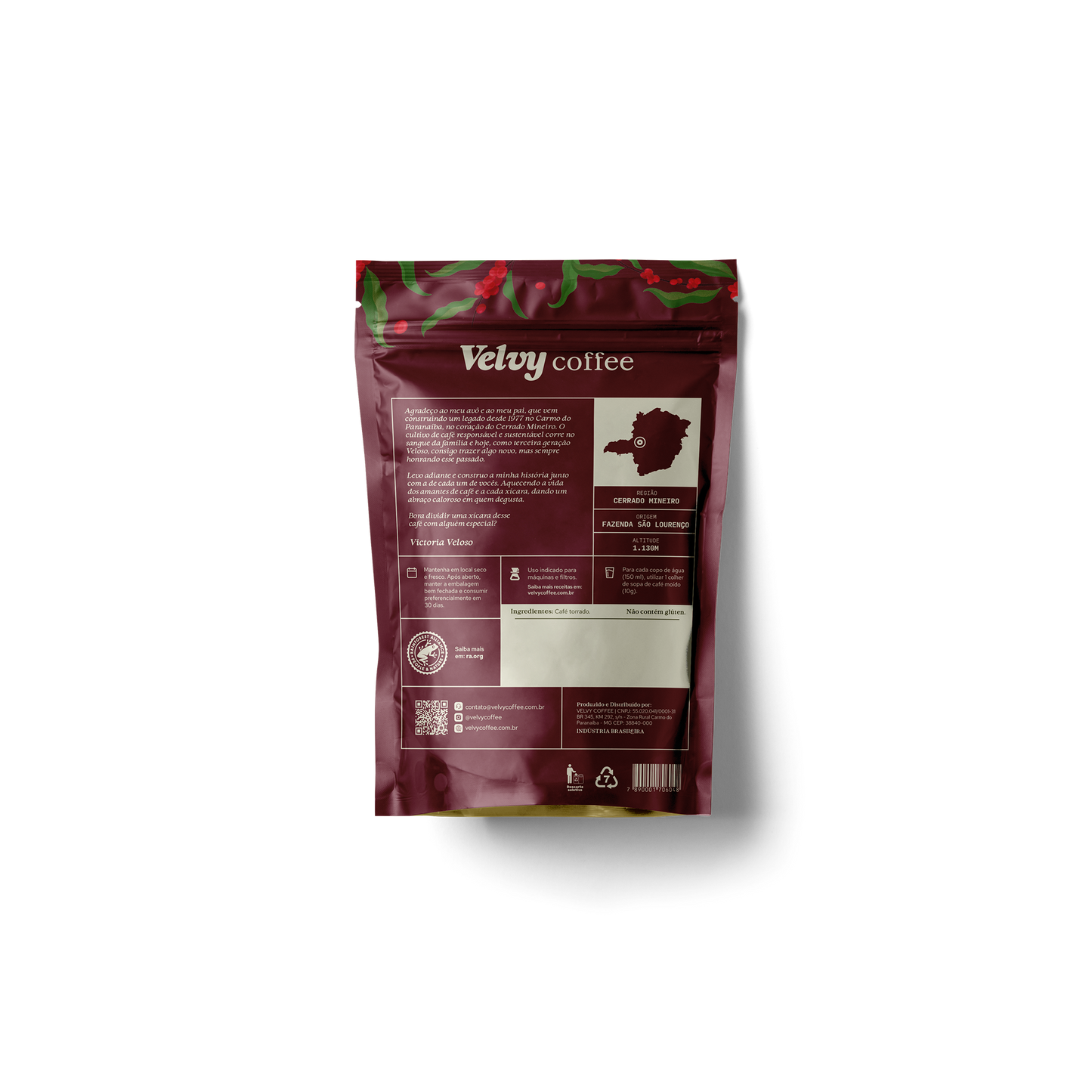 Café Velvy Coffee Doce Rapadura 250g em grãos