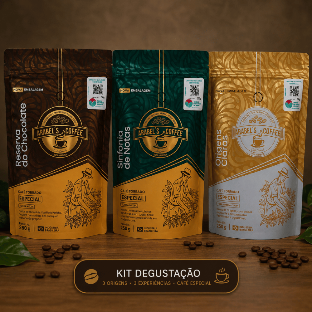 Kit Degustação Arabel's Coffee 3 Pacotes 250g (1 Pacote de Cada Lote Especial)