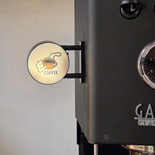 Mini placa decorativa magnética Coffee (gato e xícara)