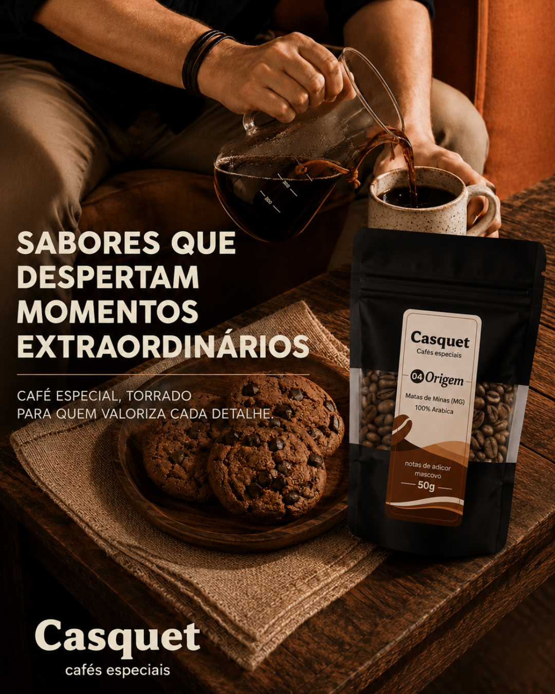 Kit Degustação Café Especial 100% Arábica Casquet | 4 Cafés Especiais Torrados | 4 Regiões Microlotes de 50g em Grãos