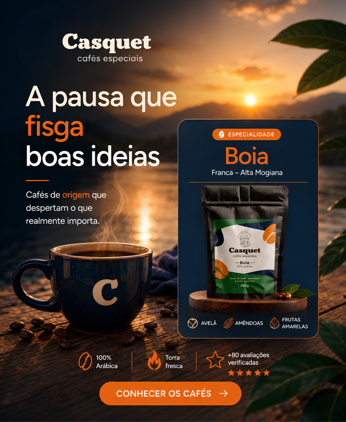 Café Especial Origem Casquet 50g Degustação | Café Especial 100% Arábica de Minas Gerais em Grãos