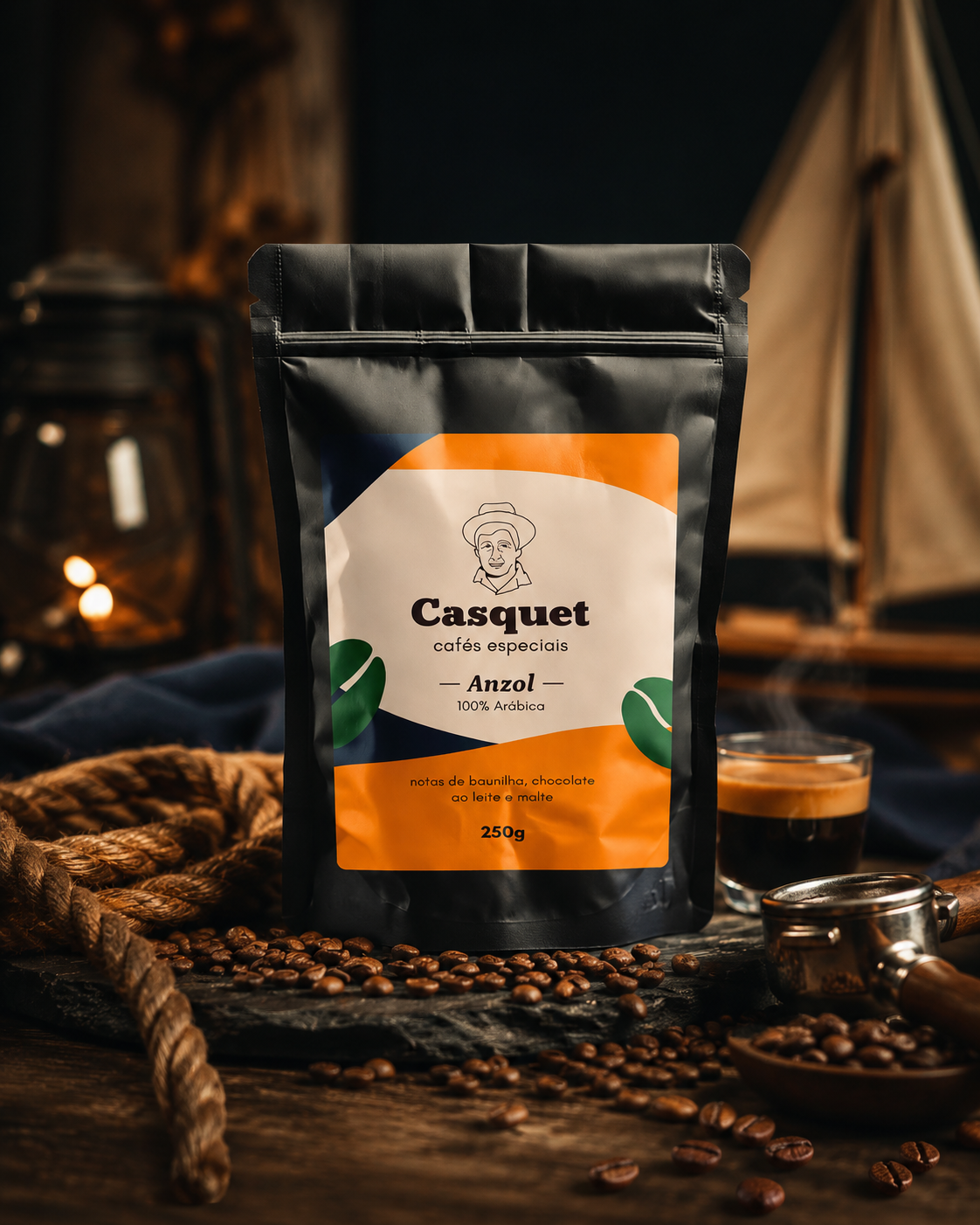 Café Especial 100% Arábica 84+ Pontos 250g | Casquet Anzol Torrado em Grãos