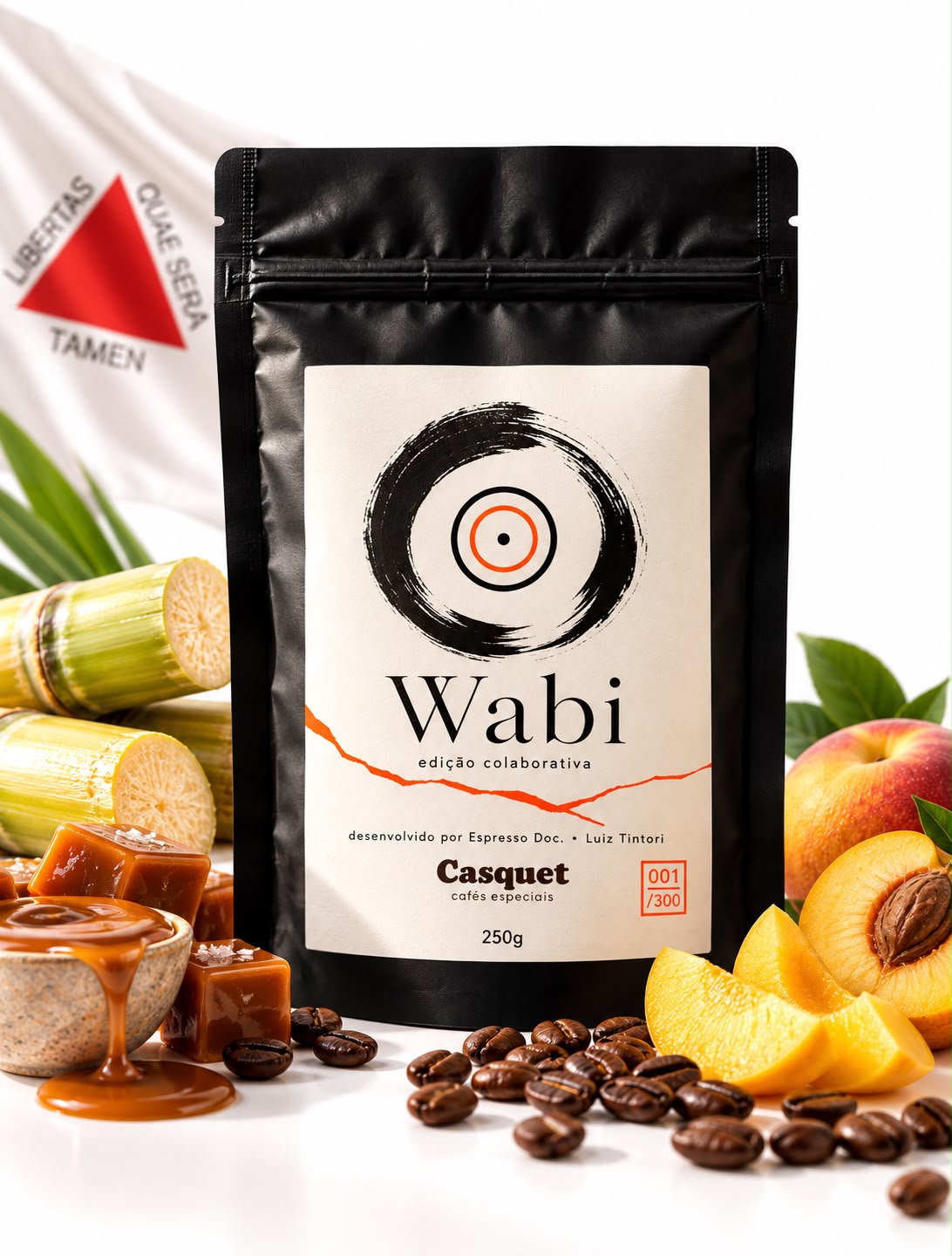 Café Especial Grãos Wabi Casquet × Espresso Doc. 250g | 100% Arábica | Torra Média | Edição Colaborativa
