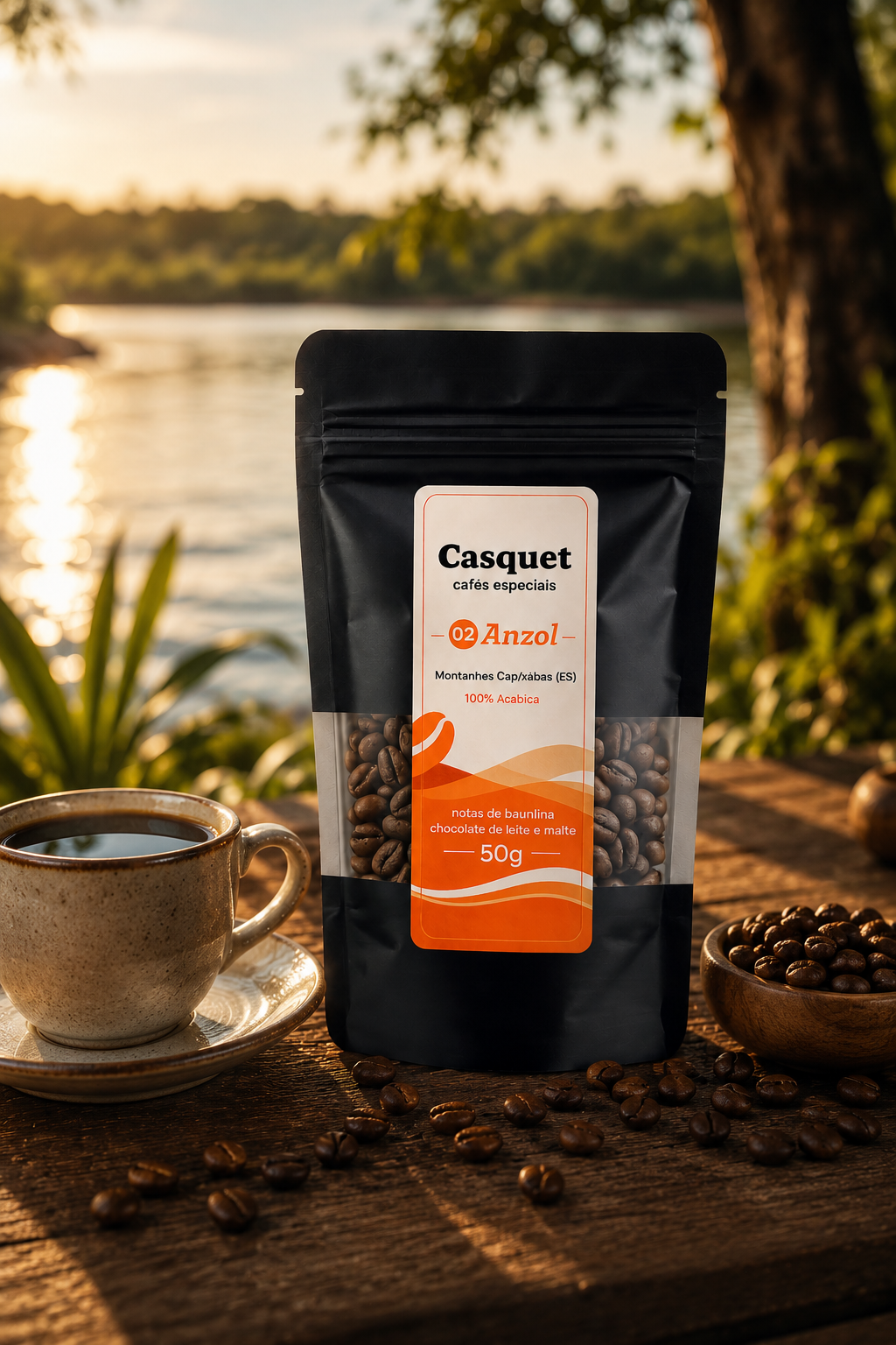 Café Especial Anzol Casquet 50g Degustação | Café Especial 100% Arábica Capixaba | Notas de Baunilha em Grãos