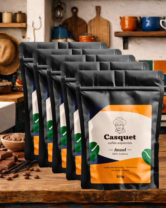 Café Especial Torrado em Grãos 100% Arábica 84+ Pontos 1,25kg | Casquet Anzol Espírito Santo