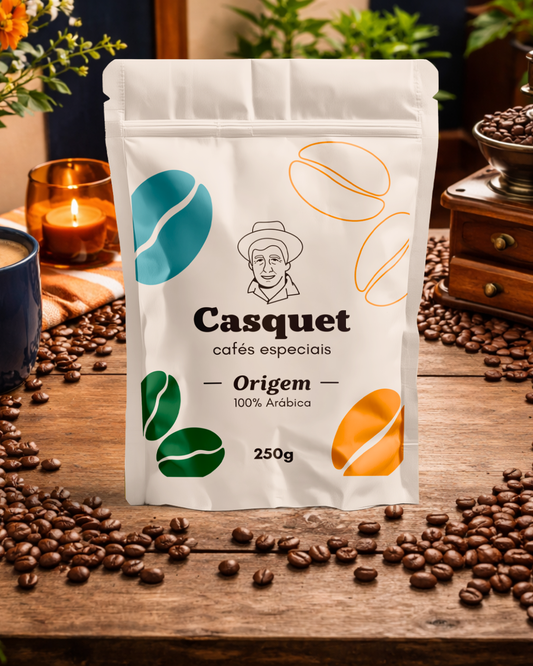 Café Especial 100% Arábica 84+ Pontos 250g | Casquet Origem Torrado em Grãos