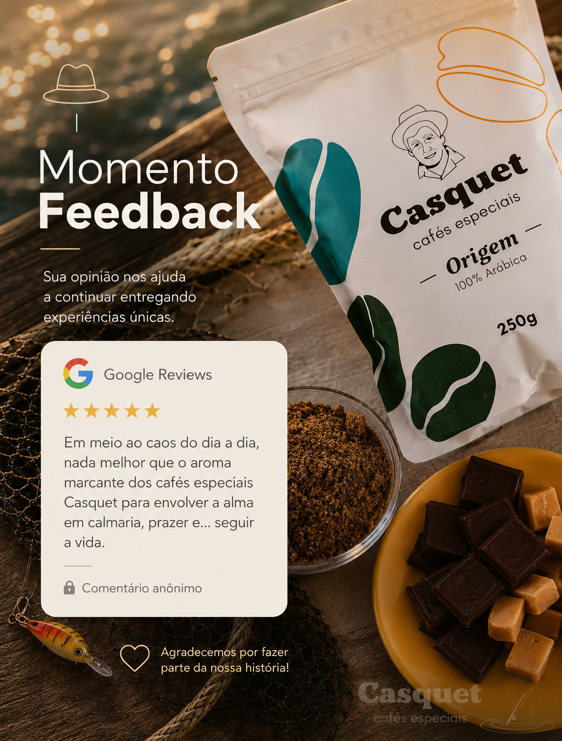 Café Especial 100% Arábica 84+ Pontos 250g | Casquet Origem Torrado em Grãos