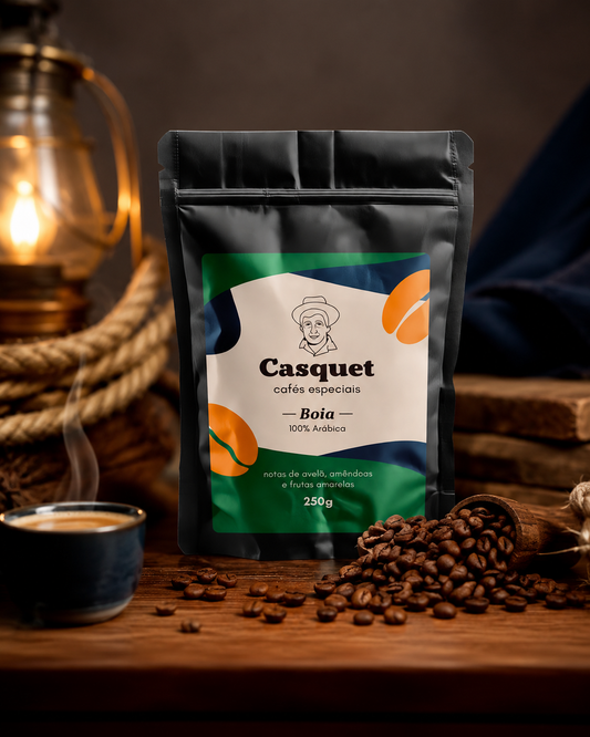 Café Especial 100% Arábica 84+ Pontos 250g | Casquet Boia Torrado em Grãos