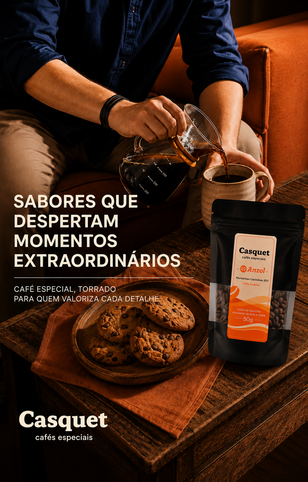 Café Especial Anzol Casquet 50g Degustação | Café Especial 100% Arábica Capixaba | Notas de Baunilha em Grãos
