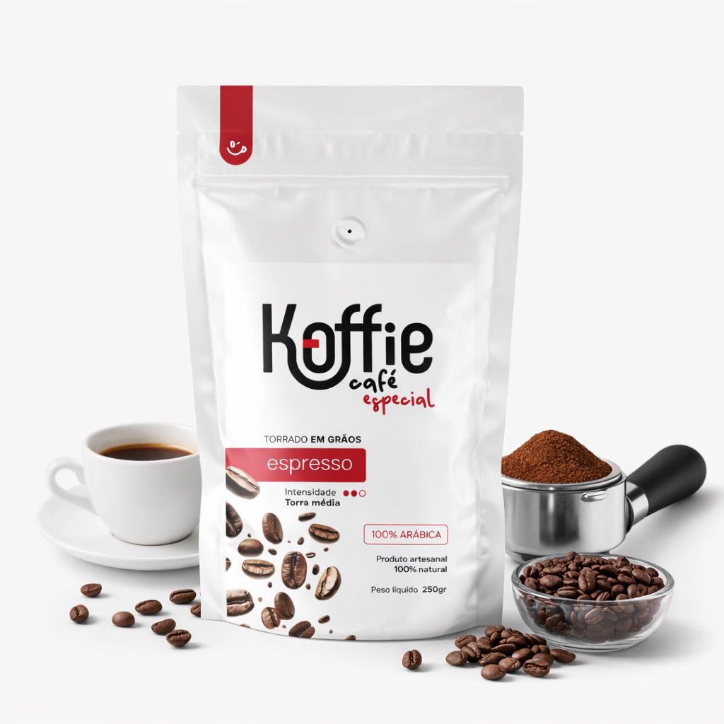 Koffie Café Especial em Grãos 250gr Torra média com notas de chocolate, caramelo e castanhas